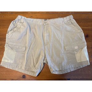 WEST MARINE MEN XXL BROWN CARGO SHORTS-12" RISE-5” INSEAM-SIDE ELASTIC-COTTON